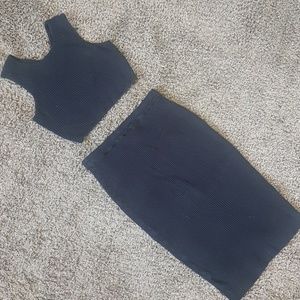 Matching crop top and pencil skirt set